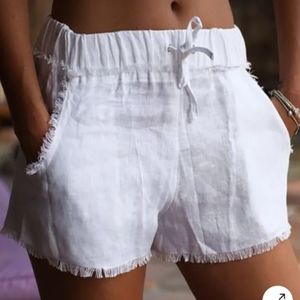 White Frayed Shorts